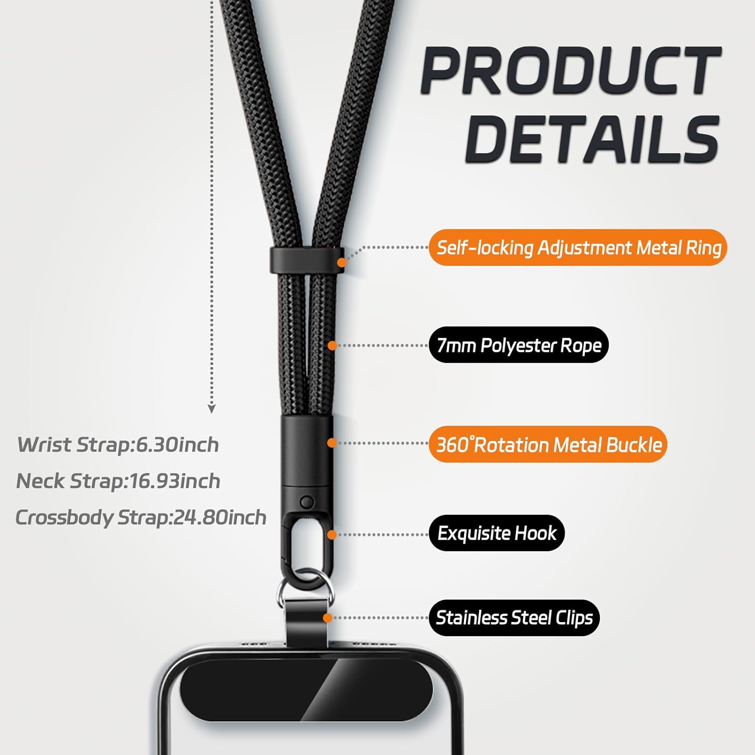 Universal Phone Lanyard with C - огляд і ціна Crossbody Lanyard Neck Strap Case