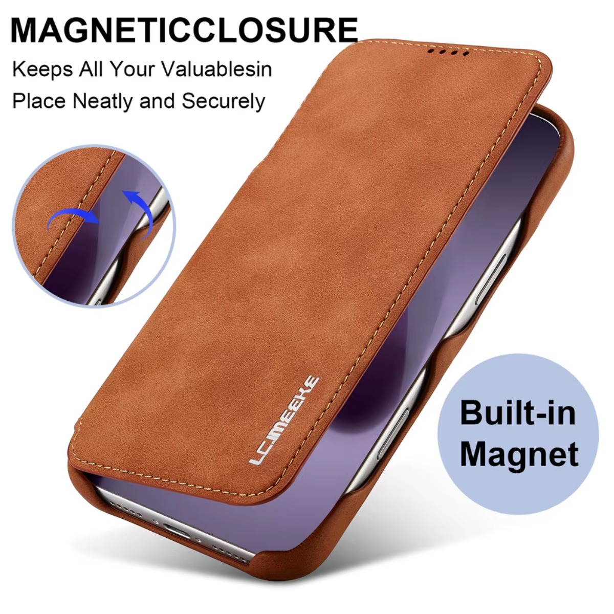 Leather Wallet Magnetic Flip C - огляд і ціна Leather Wallet Card Holder Phone Cover