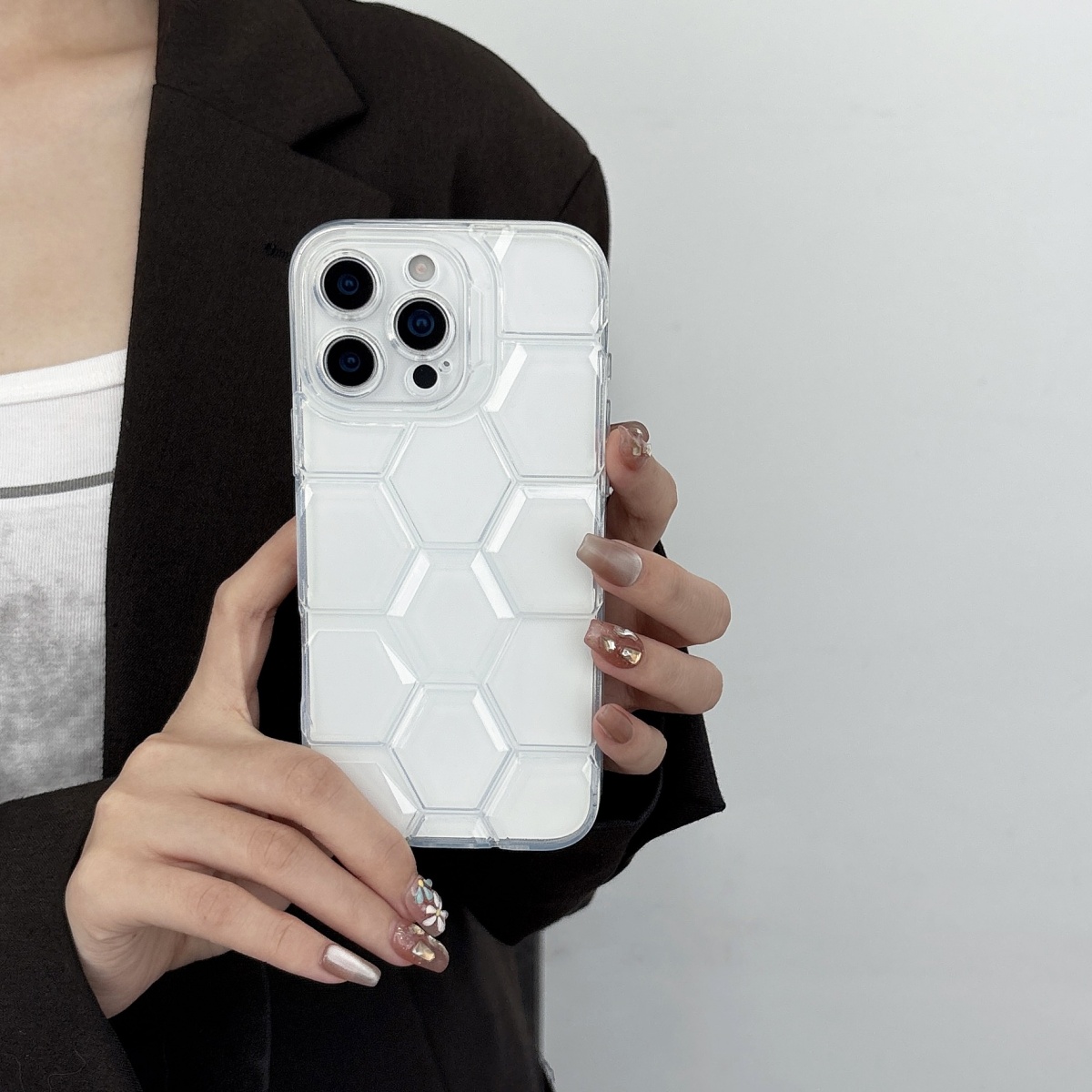 Honeycomb Geometric Football P - огляд і ціна Clear Shockproof Bumper Case