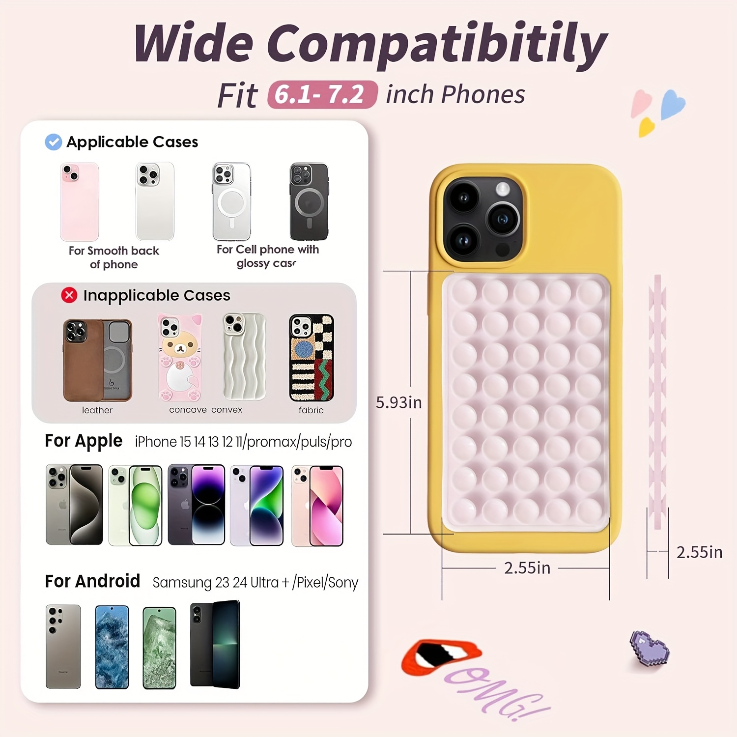 2pcs Double-Sided Silicone Suc - огляд і ціна Phone Stands